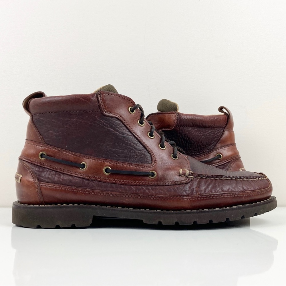 L.L. Bean Men's Allagash Bison Leather Brown Chukka Boots Lace Up Size 13.0 D